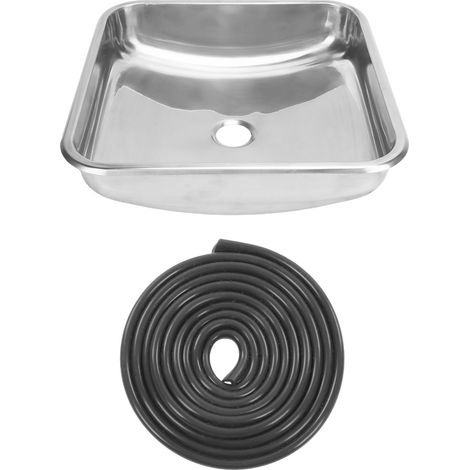 Évier de camping-car en acier inoxydable 304, 13 x 3,1 pouces, carré, cuisine, salle de bains, lavabo avec sortie de 40 mm, pour camping-car, camion de nourriture, bateau, camping-car. (1/4)
