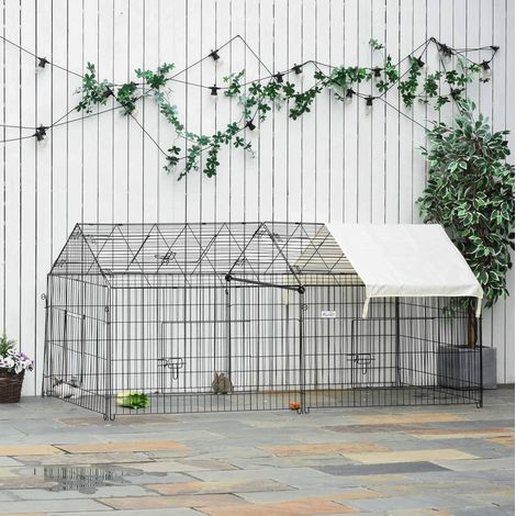 Parque exterior 220x103x103 cm de metal negro, fácil de montar para jardín FLORAGRACE (1/5)