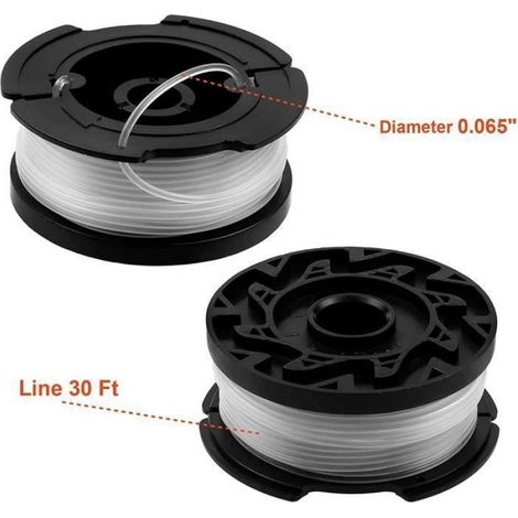 Lot de 6 Bobines de Rechange pour Coupe-Bordures, Bobine Reflex Plus A Déroulement Automatique, Fil de nylon 6x10 m (1/4)