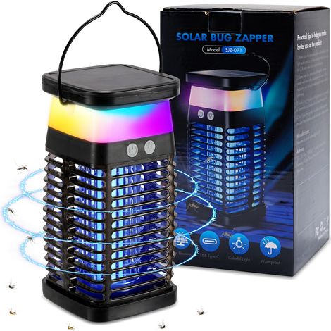 Wolketon Solar al aire libre lámpara repelente de mosquitos 4000mah UV eléctrico impermeable insecto asesino repelente eficaz