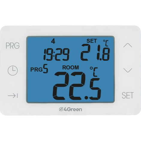 Termostato Digitale Batteria Touch Screen per Caldaia Cronotermostato Settimanale da Parete 4Green