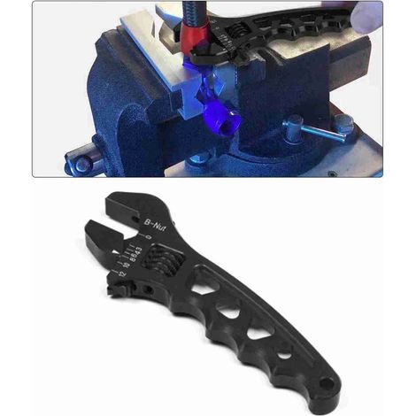 Schwarzer verstellbarer Schraubenschlüssel, leichtgängig, rostfrei, leichtgewichtig, für Reparaturen im Haushalt und am Auto, neu verpackt. (1/5)