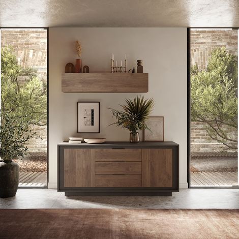 Buffet/bahut moderne 180 cm lave/mercure Rosine (1/4)