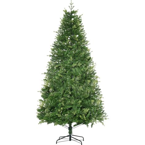 Easycomfort Albero di Natale Artificiale e Ignifugo per Interni con 2056 Rami e Base in Metallo, Ø124x228 cm, Verde (1/5)