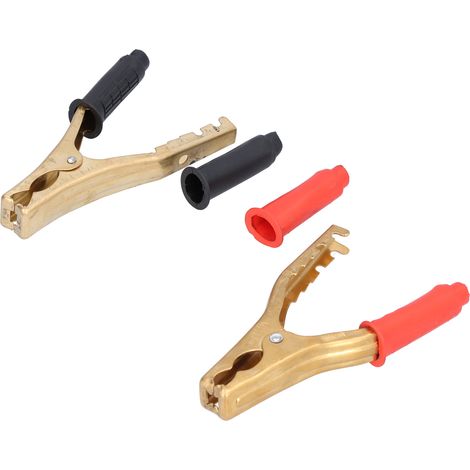 2 pinces batterie voiture 200A cuivre pur rouge noir connecteur test chargeur électrique (1/5)