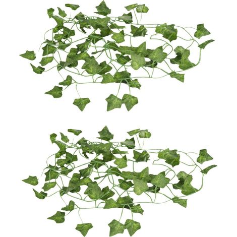 2X 2M de Long Plantes Artificielles Feuilles de Lierre Vert Vigne de Raisin Artificielle Feuilles Feuillage Faux de Parthenocissus Decoration de Bar (1/4)
