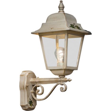 Applique Esterno Classica Gorizia Metallo E Ceramica Bianco Sfumato 1 Luce E27 (1/5)