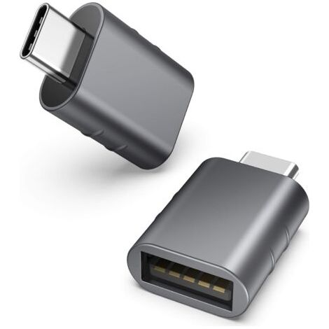 Adaptateur USB C vers USB Pack de 2 USB C mâle vers USB3 Femelle, Adaptateur Compatible avec iPhone 15 Pro Max MacBook (1/5)