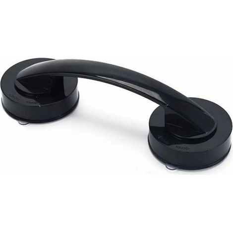 BCC Poignée Avec Ventouse, Noir Rampe de Salle de Bain, Antidérapant Sécurité Etanche et Amovible avec Ventouse Poignée Pour Fenêtre, Porte, Salle de Bain (19.4 x 6.5 x 5 cm) (1/4)