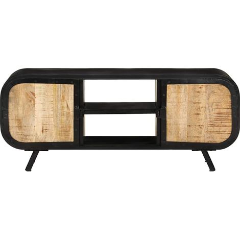 Meuble TV, Étagère TV, Meuble de Salon, 110x30x45 cm Bois de manguier brut OIB9999E (1/5)