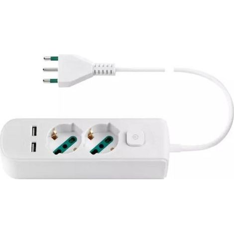 Vimar multisocket 2 universalsteckdosen + 2 usb + s17+schalter weiß- 0r00625.cc.b (1/2)