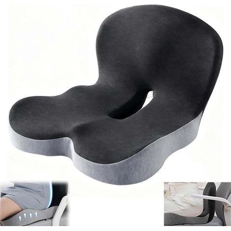 Coussin orthopédique avec dossier, coussin pour chaise de bureau, ergonomique et respirant, pour le bureau ou la maison. (1/5)