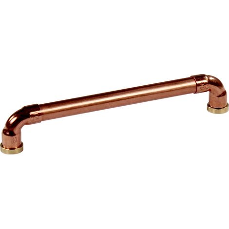 Arcanaute – Poignée de meuble cuivre industriel – Entraxe 160 mm – Ø12 mm pour portes et tiroirs – Base laiton brut filetage M4 (1/7)