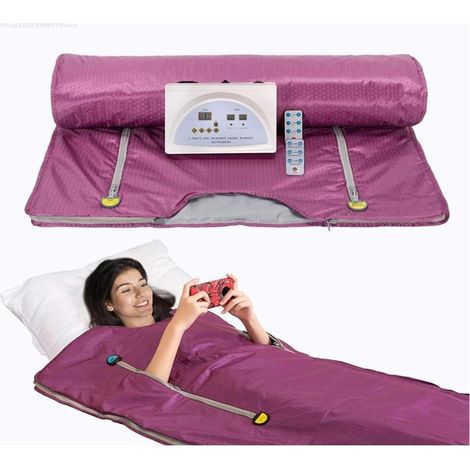 Kit de sauna portatif Couverture de Sauna à infrarouge lointain, perte de poids, pondérée for la forme du corps, amincissante, Fitness, 2 zones for femmes Tente de sauna personnelle pour spa à domicil (1/5)