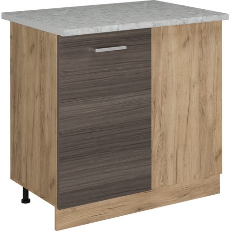 Mobile ad angolo cucina R-Line, Grigio nobile, 86 cm PL Marmo, Vicco