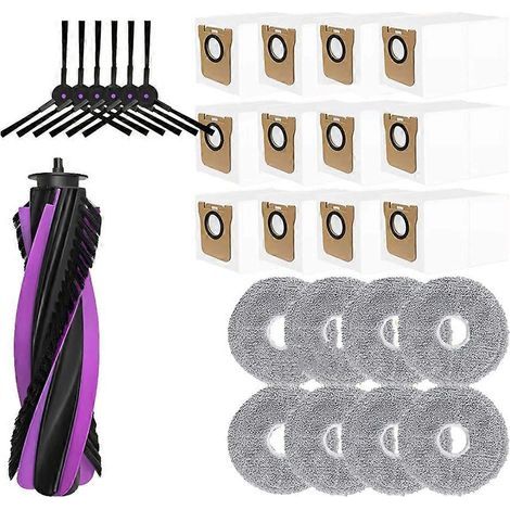 Brosse pour aspirateur Pour JONR P20 PRO Aspirateur Spare Main Roller Side Brosses Serpillière Cloths Pads Sac à poussière de remplacement Accessoires (1/5)