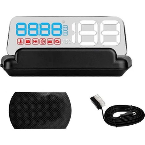Affichage tête haute OBD pour voiture, projecteur de vitesse pour compteur de vitesse sur pare-brise (comme illustré) (1/5)