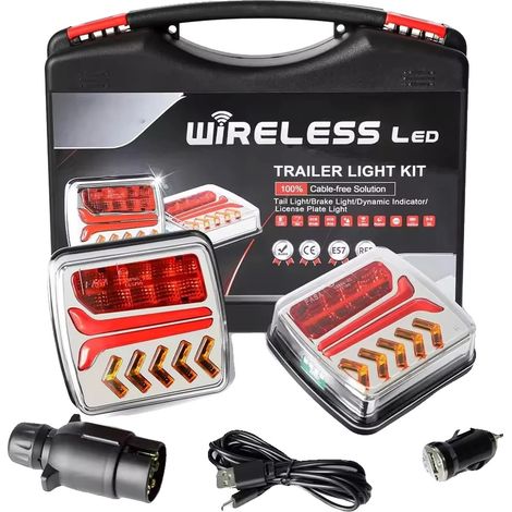 Kit de Feux Arrières de Remorque, Sans Fil, Base Magnétique, Kit B (1/2)