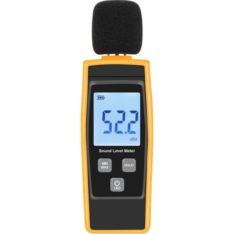 Testeur de niveau sonore manuel V·RESOURCING 30130 dB Décibel de mesure de bruit avec écran LCD numérique rétroéclairé pour utilisation intérieure/extérieure [fonction Max/min/main]