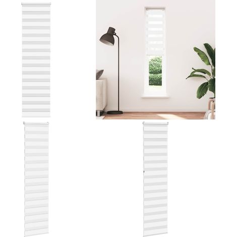 vidaXL Zebrarollo Weiß 55x230 cm Stoffbreite 50,9 cm Polyester (1/5)