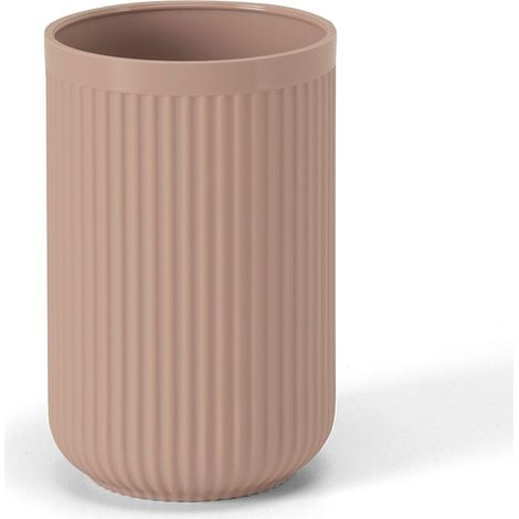 Porta spazzolini rosa in plastica cannettata rigida Arizona (1/5)