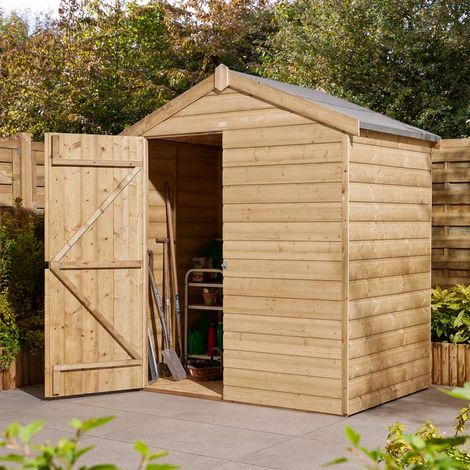 Rowlinson 4x6 Shiplap Apex Shed Single Door (1/5)