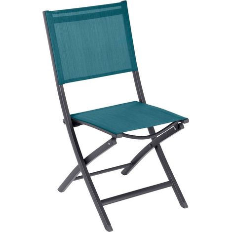 Set mit 4 klappbaren Gartenstühlen Essentia Entenblau & Graphit (1/2)