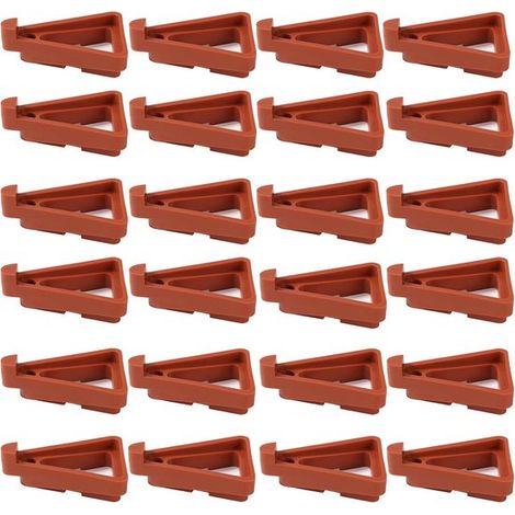 24 piezas, Soporte para macetas, Elevador invisible para macetas, Base triangular de plástico para macetas, Patas pequeñas, Rojo (1/5)