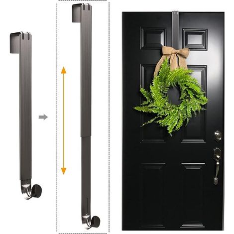 Gancio regolabile per appendere ghirlande alle porte (38-63,5 cm) e supporto per decorazioni natalizie più grandi (nichel, 9 kg) Regolabile 1 pezzo S (1/5)