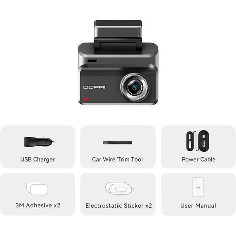 Dashcam, registrazione 4K, visione notturna, 1 canale, nessuna scheda SD (1/2)