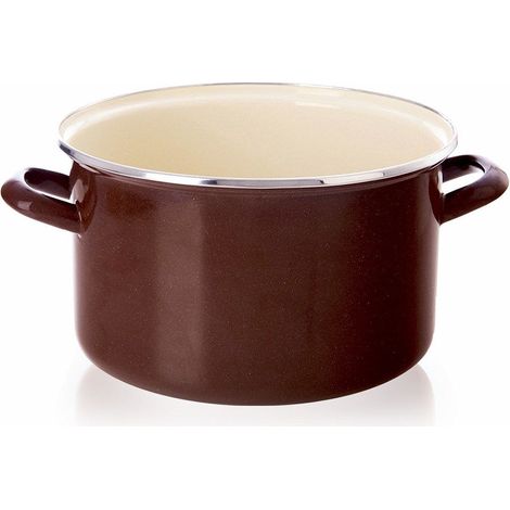 Marmite emaillee marron 22 cm 4 l