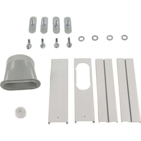 Kit de ventilation pour fenêtre de climatiseur mobile avec tuyau d’évacuation (15 cm/5,9"), en PVC, avec panneau d’étanchéité réglable en hauteur pour fenêtre coulissante verticale ou horizontale (1/5)
