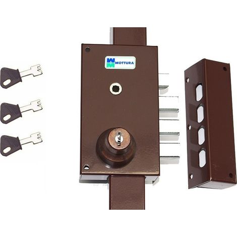 Serrure 3 Points Mottura 448 A2P1 Etoile Marron Agréé assurances Avec 3 clés a Pompe Incrochetables Droite