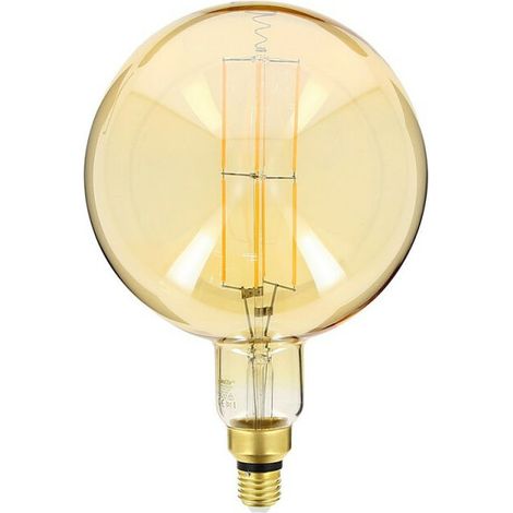 XXL-LED-Dekorampulle mit bernsteinfarbenem Glas, E27-Fassung, 8 W (entspricht 60 W), 800 lm, warmweißes Licht