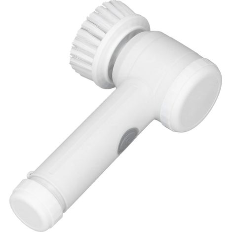 Brosse rotative électrique rechargeable sans fil, nettoyeur puissant avec 4 têtes de brosse, blanc, pour salle de bain, cuisine, baignoire, carrelage et évier. (1/5)