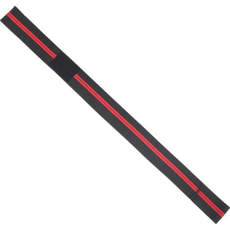 Coudière de sport, bandage de protection, manchon de compression élastique ajustable, rayures noires et rouges (1/5)