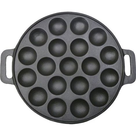 Poêle à poffertjes en fonte – 15 moules – Diamètre 23,5 cm – Cuisson rapide et homogène (1/4)
