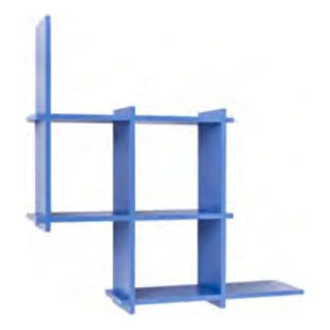 Fantastisches Wandbücherregal mit 6 blauen Regalen 21x70 cm (1/2)