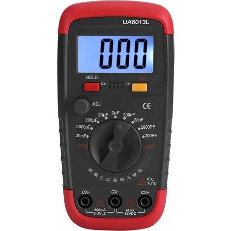 Professionnel Capacimetre Testeur de numérique condensateur pF avec capacimètre rétroéclairage LCD et veste protection Max 0,1 20000uF 1999 (1/4)