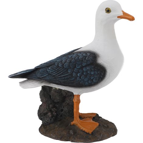 statue jardin exterieur-Statue de Goéland en Résine — Décor Méditerranéen pour Maison, Bureau, Jardin — Figurine Oiseau Marin Unique (1 Sculpture) (1/5)