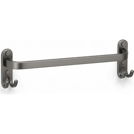 Wall-Mounted Towel Rail without Drilling with Hooks 50 cm Grey (1/5)