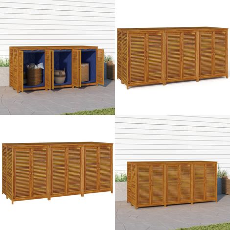 Contenitore da Giardino 210x87x104 cm Legno Massello di Acacia - Contenitore in legno - Contenitore portaoggetti