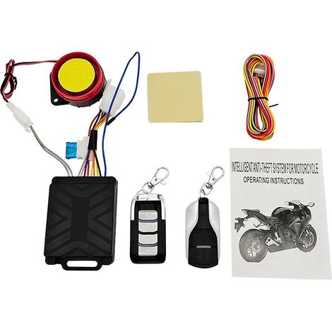 Sistema de alarma para motocicletas de 125 dB y 12 V con protección bidireccional y mando a distancia. (1/5)