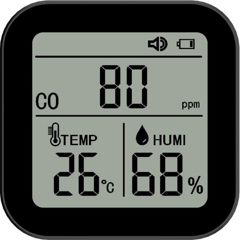 Monitor della qualità dell'aria 3 in 1, rilevatore di CO (monossido di carbonio) ad alta precisione, temperatura e umidità con funzione di allarme per casa, ufficio, auto, di DEBUNS (1/5)