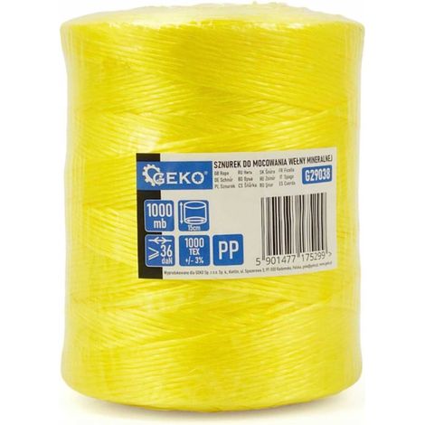 Hilo para sujetar lana mineral, amarillo, 1000 m, geko (1/2)