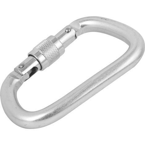 Mousqueton à vis Master Lock haute résistance en forme de D pour l'escalade et l'alpinisme (Argent) (1/5)