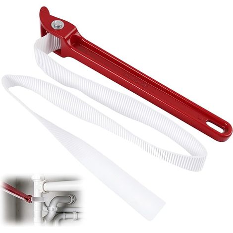 30 cm Adjustable Aluminium Wrench Strap Oil Filter Wrench with 88 cm Nylon Strap Tighten or Loosen Oil Filters Water Filter Wrench Heavy Duty Canvas Strap Wrench for Water Filter (1/5)