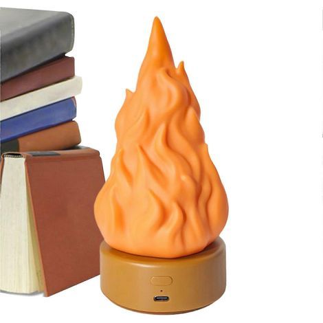 Veilleuse à effet flamme vacillante, Lampe LED décorative avec 3 modes d'éclairage, idéale pour la décoration intérieure et extérieure d'Halloween et de Noël, hauteur 19 cm (1/5)