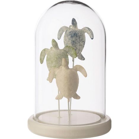 Cloche Déco en Verre "Turtle" 22cm Multicolore (1/2)