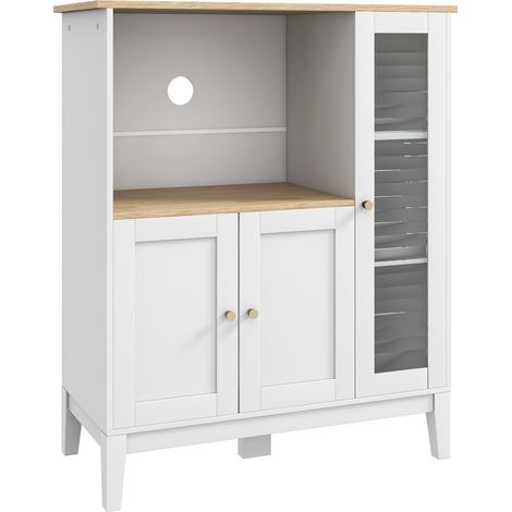 Buffet style classique chic 3 portes 3 étagères niche petit électroménager (1/5)
